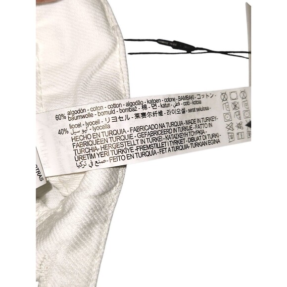 ZARA The Cargo White Denim Maxi  Front Slit Skirt NWT Light Academia Preppy Core - Picture 5 of 7